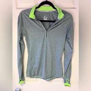Nike Dri-FIT Heathered Green Zip Pullover Size XS